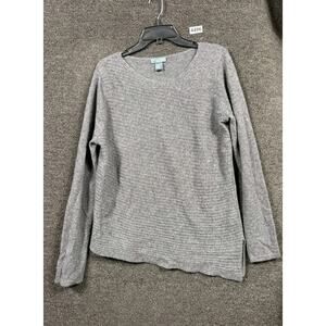 Griffen Cashmere Sweater Womens Size XL Gray Long Sleeve Assymetrical Super Soft